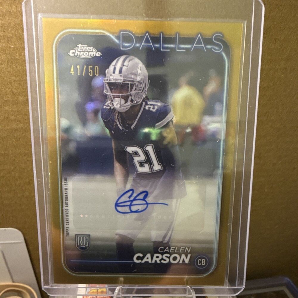 2024 Topps Chrome - Rookie Auto Caelen Carson #RA-CC Gold Refractor /50 (AU, RC)